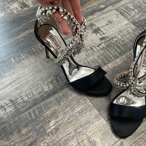 Badgley Mischka Black Embellished Women's Heels